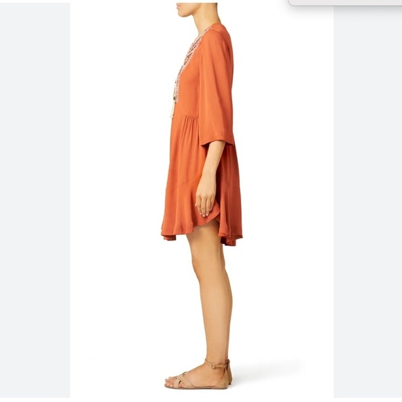 Twelfth Street by Cynthia Vincent Orange Sahara Dress Embroidered Mini Dress XS - Picture 3 of 10